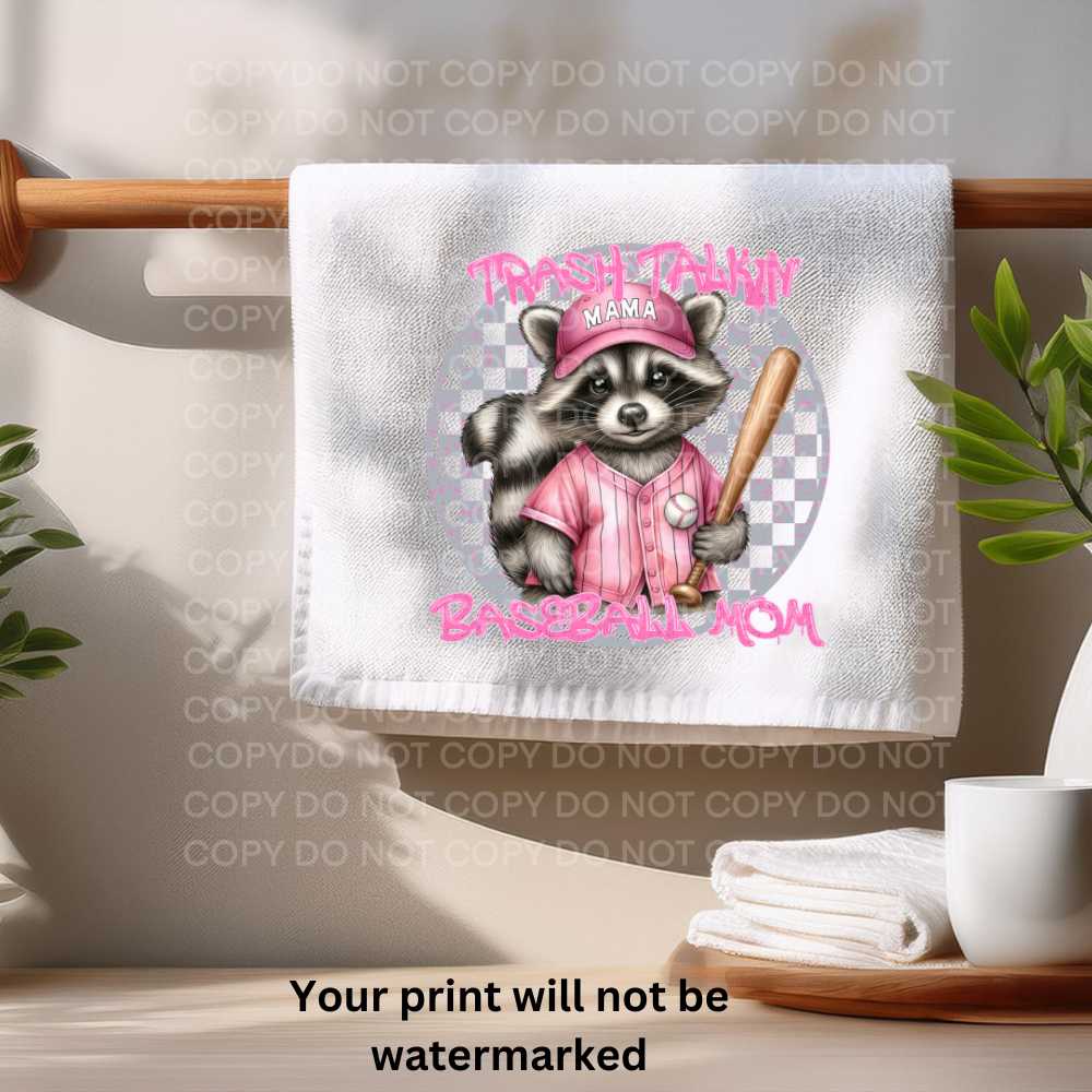 Trash Talkin' Baseball Mom Towel Sublimation Print