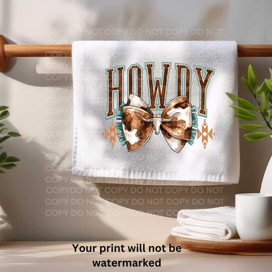 Howdy Western Bow Towel Sublimation Print