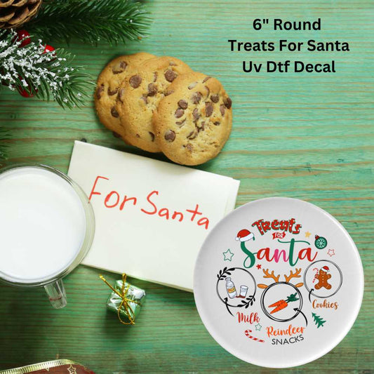 Treats for Santa 6 inch Round UV DTF Decal