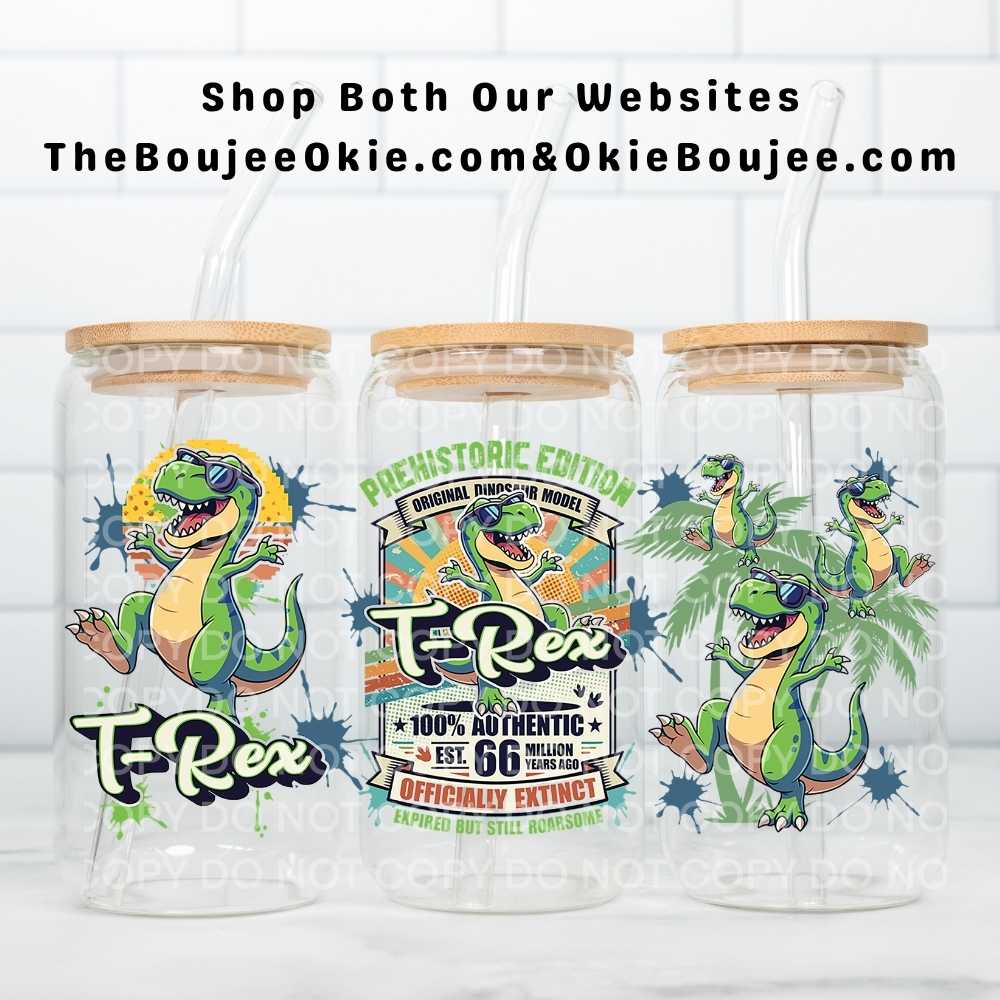 T-Rex Prehistoric Edition Dinosaur Uv Dtf Cup Wrap Double Sided Dino