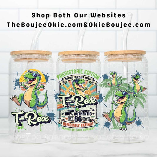 T-Rex Prehistoric Edition Dinosaur Uv Dtf Cup Wrap Double Sided Dino