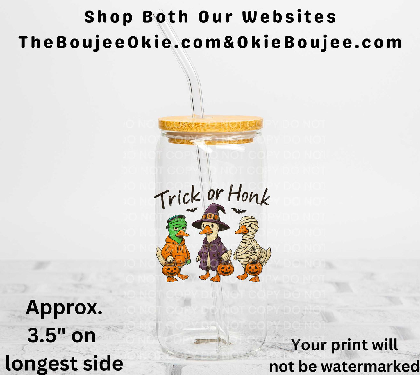 Trick Or Honk Geese UV DTF Decal Double Sided Halloween Goose
