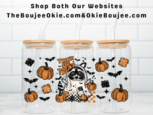 Trick Or Treat Raccoon Uv Dtf Wrap Double Sided