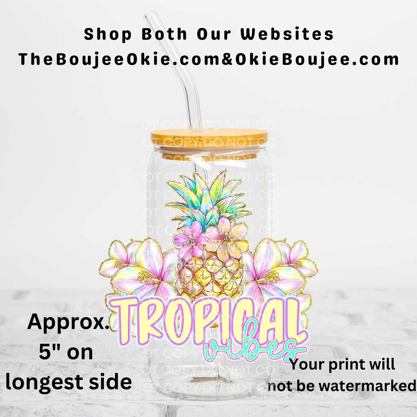 Tropical Vibes Uv Dtf Decal Double Sided