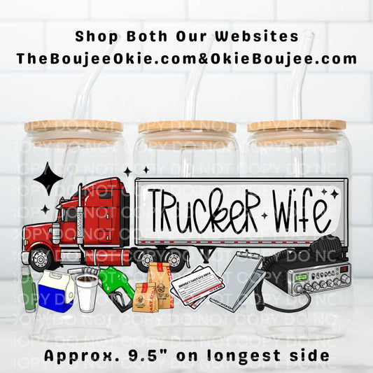 Trucker Wife Uv Dtf Wrap Double Sided