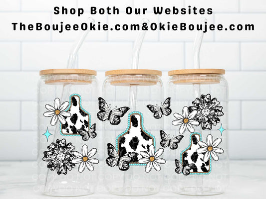 Western Cow Print Tags Uv Dtf Wrap