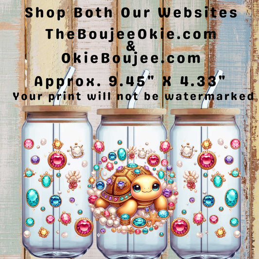 Turtle Jewels Double Sided Uv Dtf Wrap