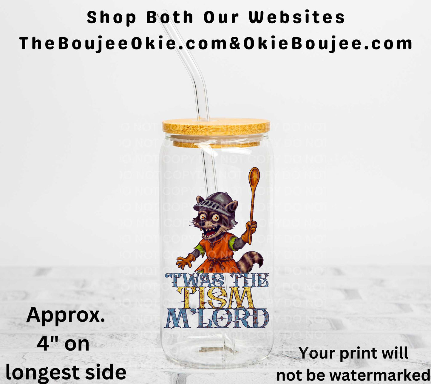 Twas The Tism M'Lord UV DTF Decal Double Sided