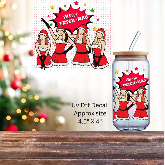 Uv Dtf  Decal Christmas Merry Fetchmas | Christmas In July