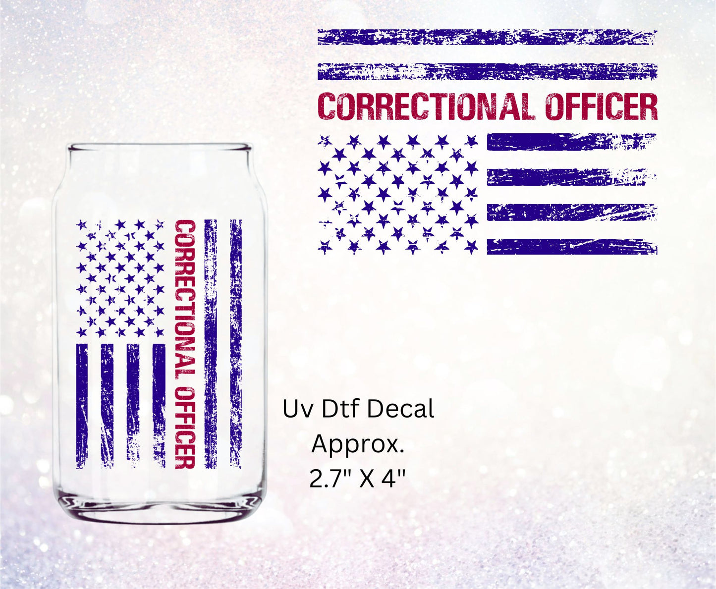 Uv Dtf Decal Correctional Officer Flag