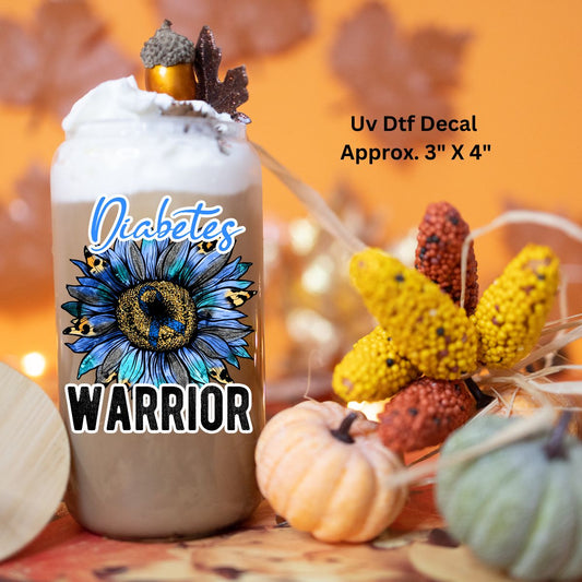 Uv Dtf Decal Sunflower Diabetes Warrior