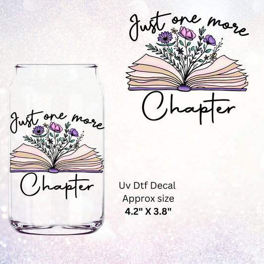 Uv Dtf Decal Just One More Chapter v1 | Hip Sip Trucker Tumbler Water Bottle Plastic Cups