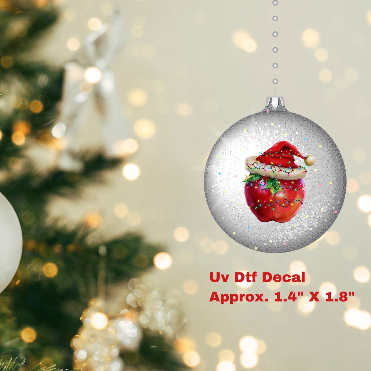 Uv Dtf Ornament Decal Christmas Apple