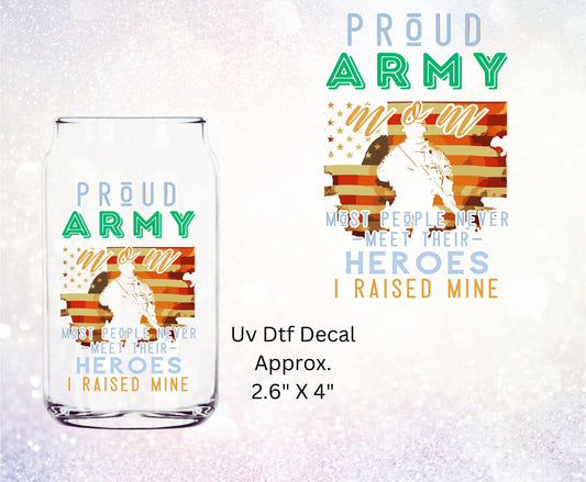 Uv Dtf Decal Military Proud Army Mom