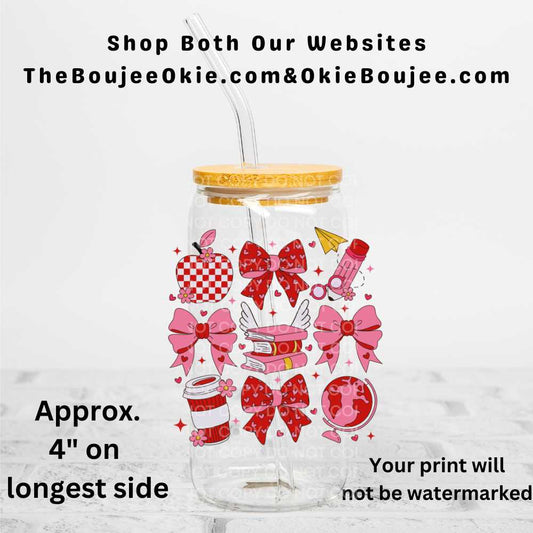 School Class or Teacher Elements Uv Dtf Decal Double Sided Valentine