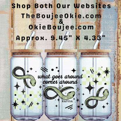 What Goes Around Come Around  Karma Double Sided Uv Dtf Wrap