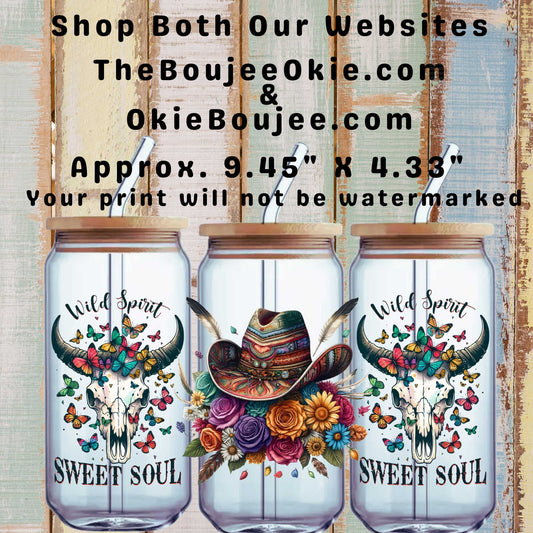 Wild Spirit Sweet Soul Double Sided Uv Dtf Wrap