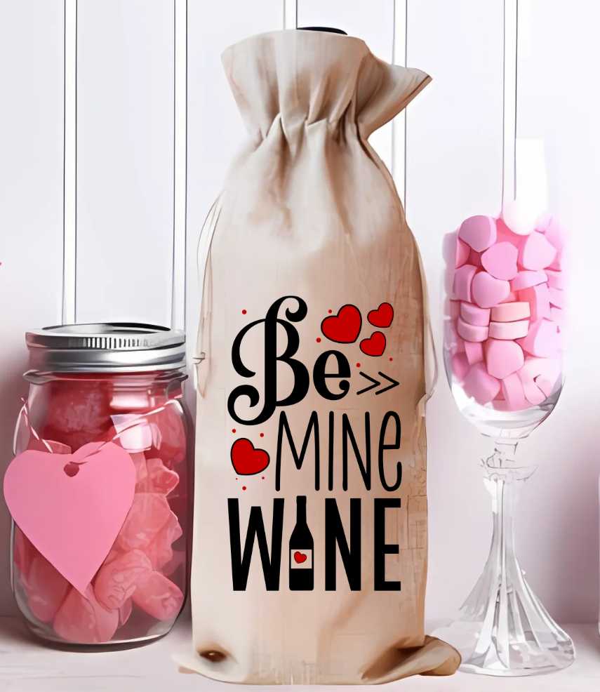 Be Mine Wine Bag Sublimation Print