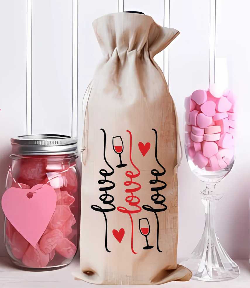 Love Love Love ~ Wine Bag Sublimation Print