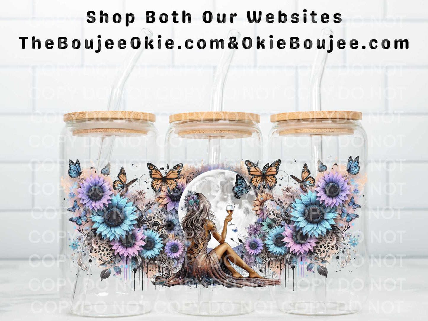 Wine By The Moon Double Sided Uv Dtf Wrap