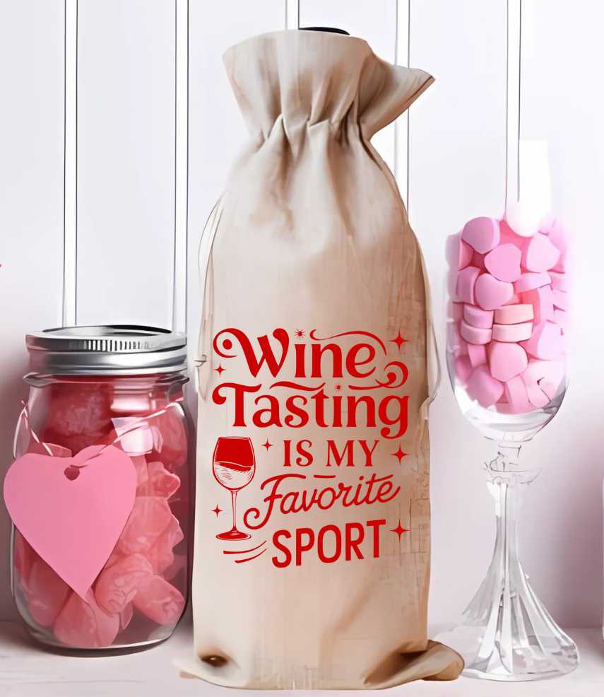 Wine Tasting Is My Favorite Sport~ Wine Bag Sublimation Print