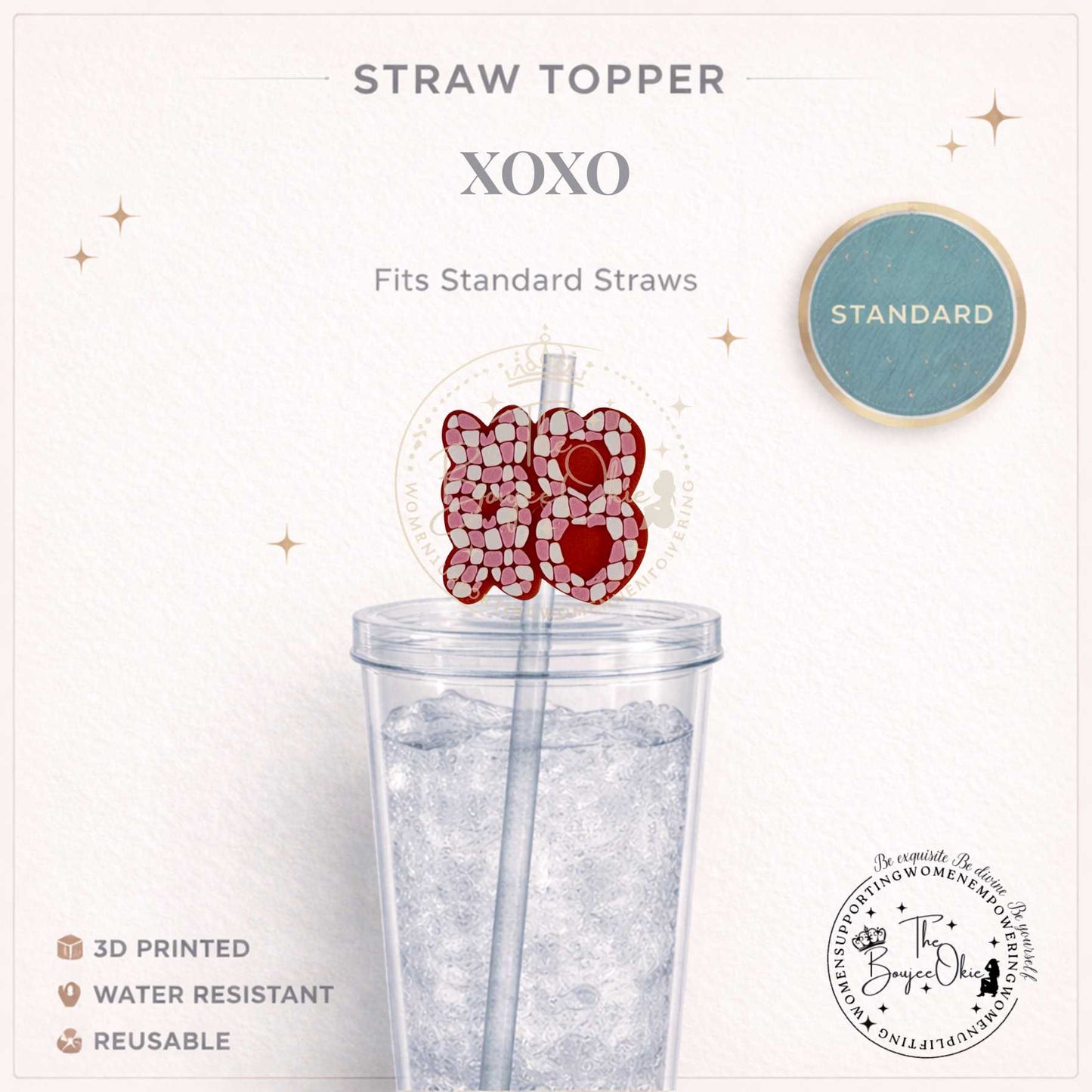 XOXO Straw Topper For Standard Straws