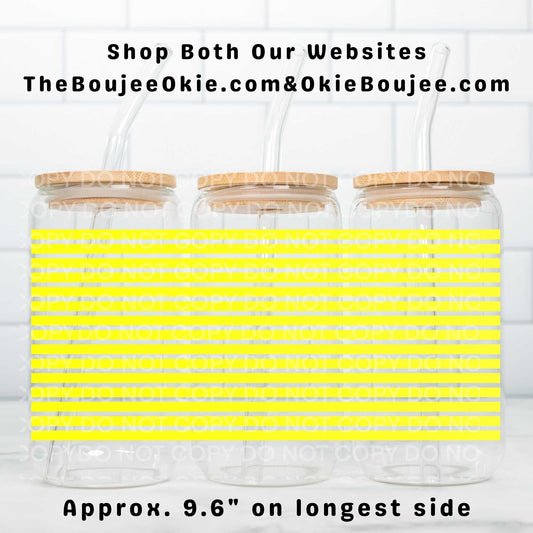 Yellow Strips Stripes UV DTF Wrap Or Elements & Clip Art Sheet – Double Sided Cup Wrap Size