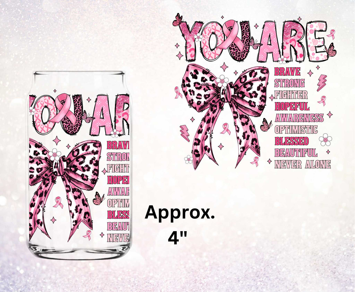 Breast Cancer Awareness Double Sided Uv Dtf Decal