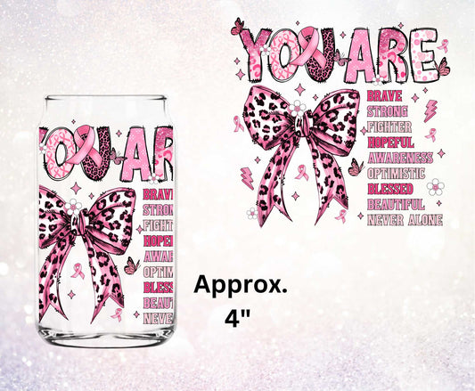 Breast Cancer Awareness Double Sided Uv Dtf Decal