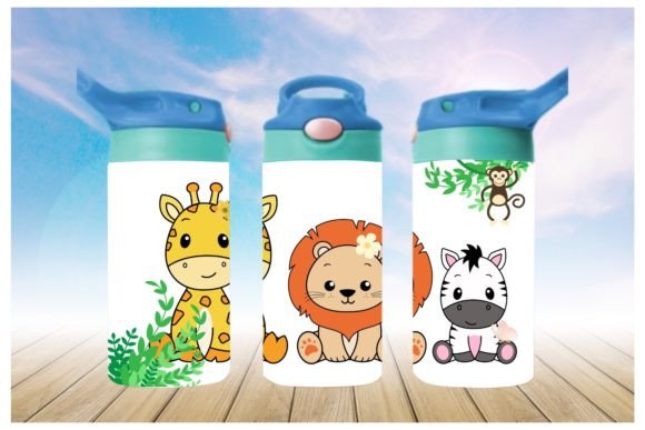 Baby Zoo Animals 12oz Tumbler Sublimation Print | Kids