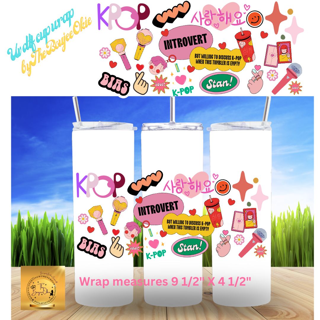 UV Dtf Cup Wrap KPop K-Pop Stan Idol Bias Glass Can Wrap Tumbler Wrap